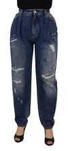 Blue Washed High Waist Loose Fit Pants Dolce & Gabbana