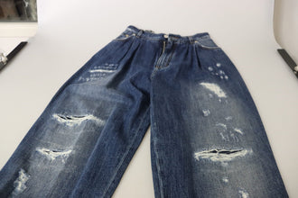 Blue Washed High Waist Loose Fit Pants Dolce & Gabbana