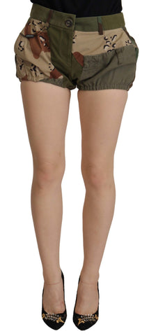 Green High Waist Hot Pants Cotton Army Shorts Dolce & Gabbana