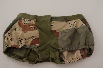 Green High Waist Hot Pants Cotton Army Shorts Dolce & Gabbana