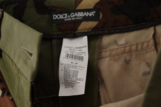 Green High Waist Hot Pants Cotton Army Shorts Dolce & Gabbana