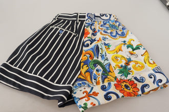 Multicolor Stripes Majolica Bermuda Shorts Dolce & Gabbana