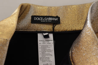 Gold Cotton Blend Glittered Hot Shorts Dolce & Gabbana