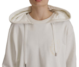 White Hoodie Pullover Embroidered Sweater Dolce & Gabbana