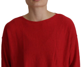 Red Wool Knit Round Neck Pullover Sweater Dolce & Gabbana