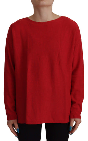 Red Wool Knit Round Neck Pullover Sweater Dolce & Gabbana