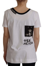 White Slogan Print Round Neck Cotton  T-shirt Dolce & Gabbana