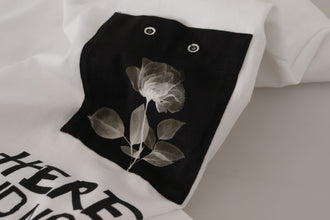 White Slogan Print Round Neck Cotton  T-shirt Dolce & Gabbana