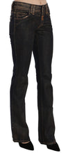 Black Washed Mid Waist Flared Denim Pants Cotton John Galliano