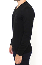 Black Wool Blend V-neck Pullover Sweater Ermanno Scervino