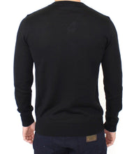 Black Wool Blend V-neck Pullover Sweater Ermanno Scervino