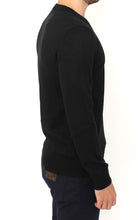 Black Wool Blend V-neck Pullover Sweater Ermanno Scervino
