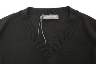 Black Wool Blend V-neck Pullover Sweater Ermanno Scervino
