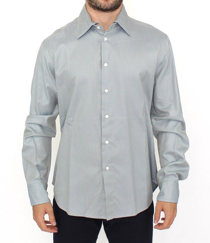 Gray Cotton Long Sleeve Casual Shirt Top Ermanno Scervino