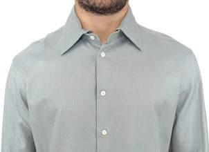 Gray Cotton Long Sleeve Casual Shirt Top Ermanno Scervino