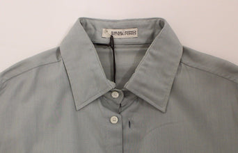 Gray Cotton Long Sleeve Casual Shirt Top Ermanno Scervino