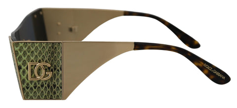 Gold Metal Rectangle Shades DG2263 Sunglasses Dolce & Gabbana