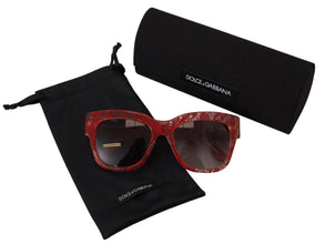 Red Lace Acetate Rectangle Shades  DG4231F  Sunglasses Dolce & Gabbana