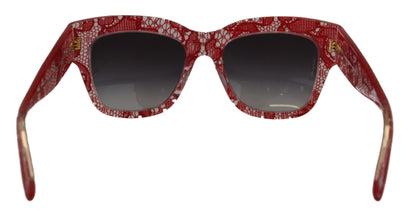 Red Lace Acetate Rectangle Shades DG4231Sunglasses Dolce & Gabbana