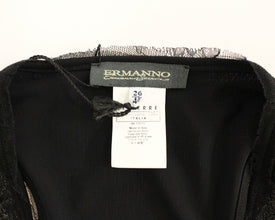 Black Lace Lined Stretch Mini Dress Ermanno Scervino