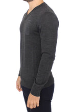 Gray Wool Blend V-neck Pullover Sweater Ermanno Scervino