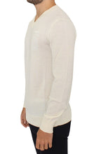 Off White Wool Blend V-neck Pullover Sweater Ermanno Scervino