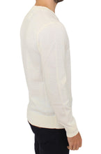 Off White Wool Blend V-neck Pullover Sweater Ermanno Scervino