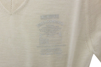 Off White Wool Blend V-neck Pullover Sweater Ermanno Scervino
