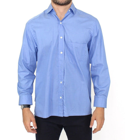 Blue Cotton Dress Classic Fit Shirt Ermanno Scervino