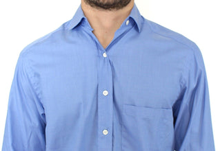 Blue Cotton Dress Classic Fit Shirt Ermanno Scervino