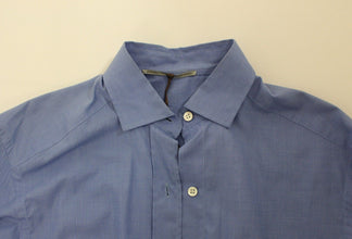 Blue Cotton Dress Classic Fit Shirt Ermanno Scervino