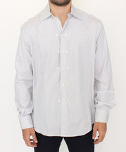 White Gray Striped Regular Fit Casual Shirt Ermanno Scervino