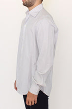White Gray Striped Regular Fit Casual Shirt Ermanno Scervino