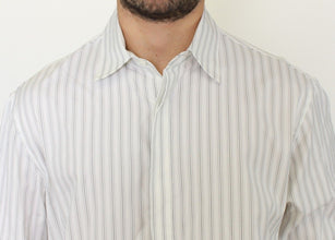 White Black Striped Regular Fit Casual Shirt Ermanno Scervino