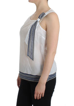 White Blue Top Blouse Tank Shirt Sleeveless Ermanno Scervino