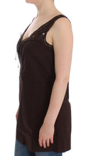 Beachwear Brown Cotton Stretch Tunic Dress Ermanno Scervino