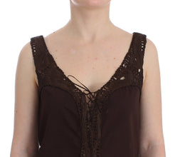 Beachwear Brown Cotton Stretch Tunic Dress Ermanno Scervino