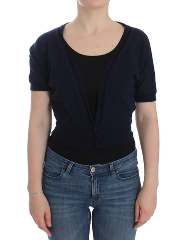 Knit Blue Wool Sweater Cardigan Ermanno Scervino