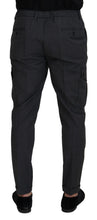 Gray Checked Cargo Trousers Stretch Pants Dolce & Gabbana