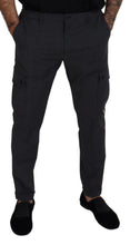 Gray Checked Cargo Trousers Stretch Pants Dolce & Gabbana