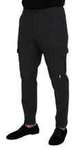 Gray Checked Cargo Trousers Stretch Pants Dolce & Gabbana