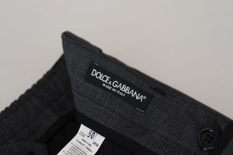 Gray Checked Cargo Trousers Stretch Pants Dolce & Gabbana