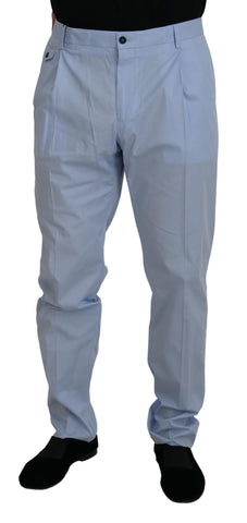 Blue Cotton Stretch Trousers Chinos Pants Dolce & Gabbana