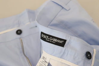 Blue Cotton Stretch Trousers Chinos Pants Dolce & Gabbana