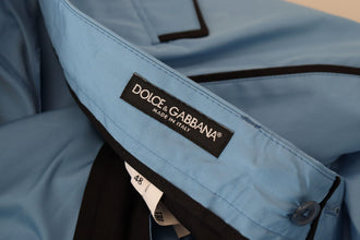 Blue Cotton Silk Trousers Chinos Pants Dolce & Gabbana