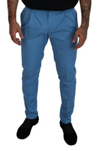 Blue Cotton Silk Trousers Chinos Pants Dolce & Gabbana