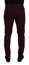 Bordeaux Cotton Stretch GOLD Denim Jeans Dolce & Gabbana