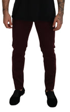 Bordeaux Cotton Stretch GOLD Denim Jeans Dolce & Gabbana