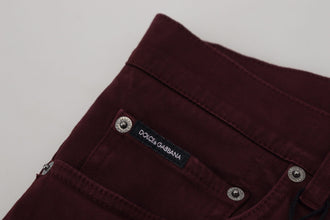 Bordeaux Cotton Stretch GOLD Denim Jeans Dolce & Gabbana