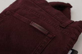 Bordeaux Cotton Stretch GOLD Denim Jeans Dolce & Gabbana